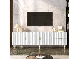 Meuble tv coloris blanc 170 cm <strong>MIVRAY </strong> <strong></strong>