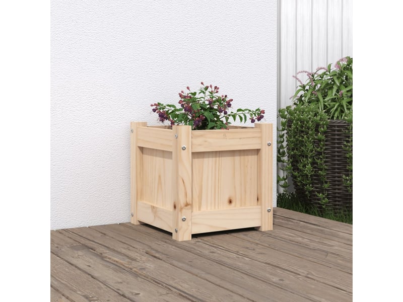  Jardinière - bac à fleurs 31x31x31 cm bois de pin massif  - Conforama B