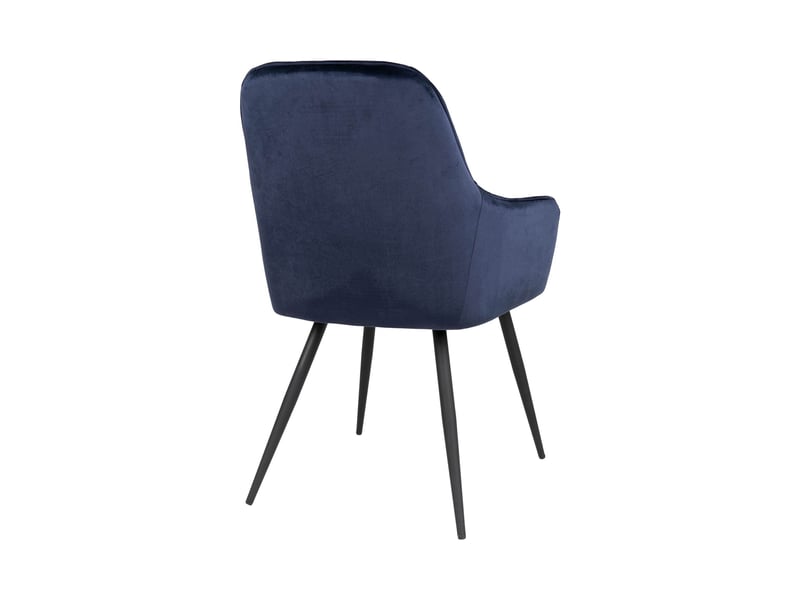  Lot de 2 fauteuils repas 65x57x87 cm en velours bleu foncé - nyla  - Conforama C