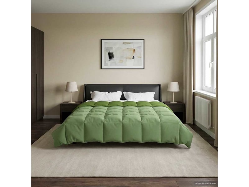  Duvet - couette complet toute l'année 200 x 200 cm 4 saisons vert  - Conforama D
