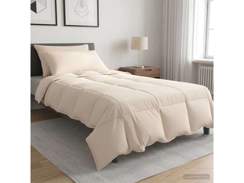  Ensemble de duvet 2 pcs - couette 135 x 220 cm toutes saisons beige  - Conforama B
