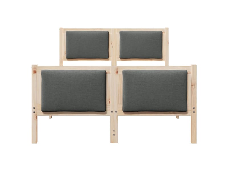 Lit double- lit adulte - cadre de lit avec tête de lit gris foncé 120 x 190 cm tissu - Conforama D