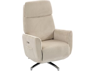 Fauteuil relax électrique à double moteur, pivotant avec usb, en polyester blanc crème, 87 × 76 × 114 cm
