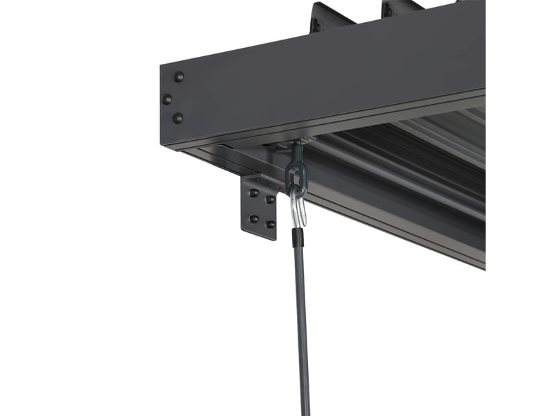  Pergola bioclimatique aluminium adossée lames orientables 5x3m anthracite palace  - Conforama E