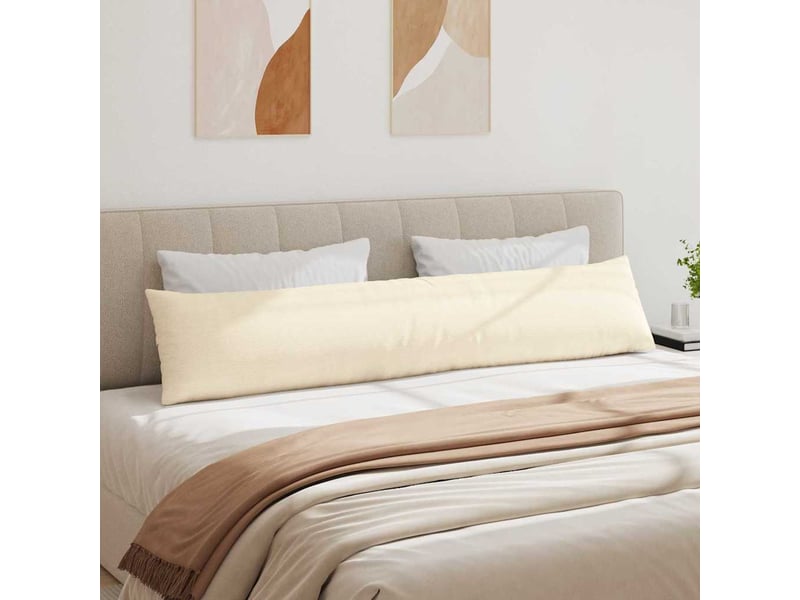 Lot de 2 coussins de canapé, coussins décoratifs crème 200 x 40 cm cf59040 - Conforama D