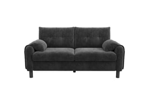 Canapé droit fixe <strong>HAVRYA</strong> <strong></strong> 2 places Tissu gris