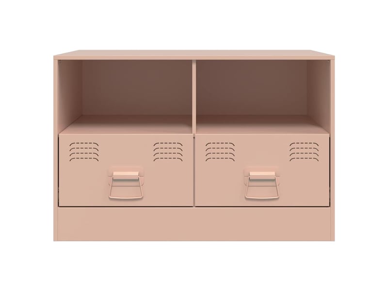  Lot de 2 meuble tv bas salon rose 67x39x44 cm acier shl30484  - Conforama E