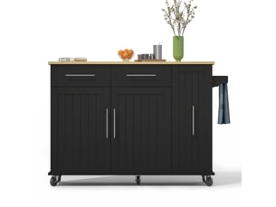 Desserte 2 portes 3 tiroirs coloris noir mdf