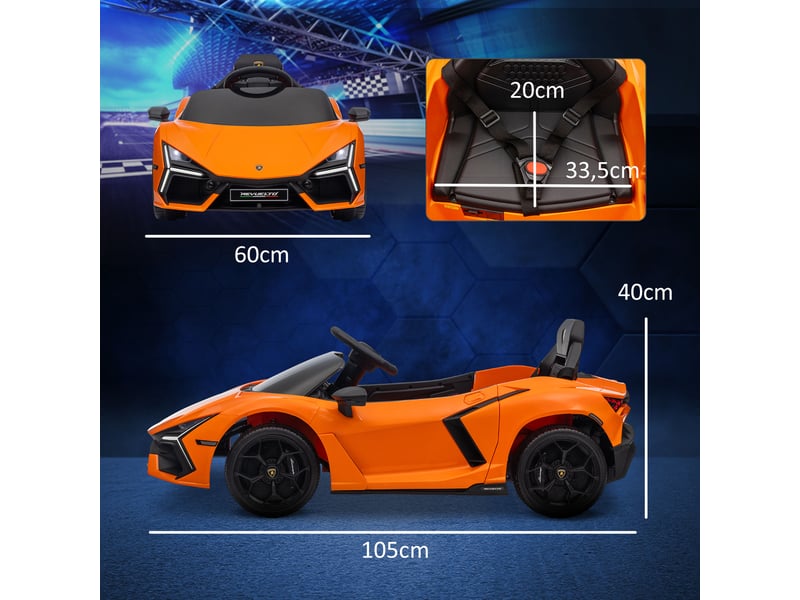  Voiture électrique pour enfants de 3 à 5 ans, conduite souple, télécommandée, avec klaxon, en plastique et métal, orange  - Conforama E