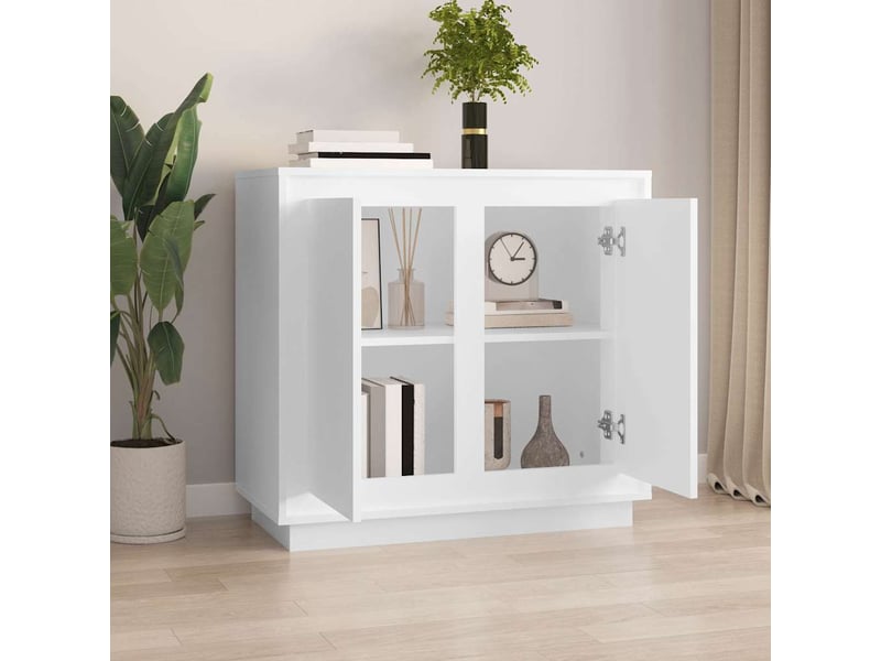  Buffet - bahut - meuble de rangement blanc 80x34x75 cm bois d'ingénierie  - Conforama C
