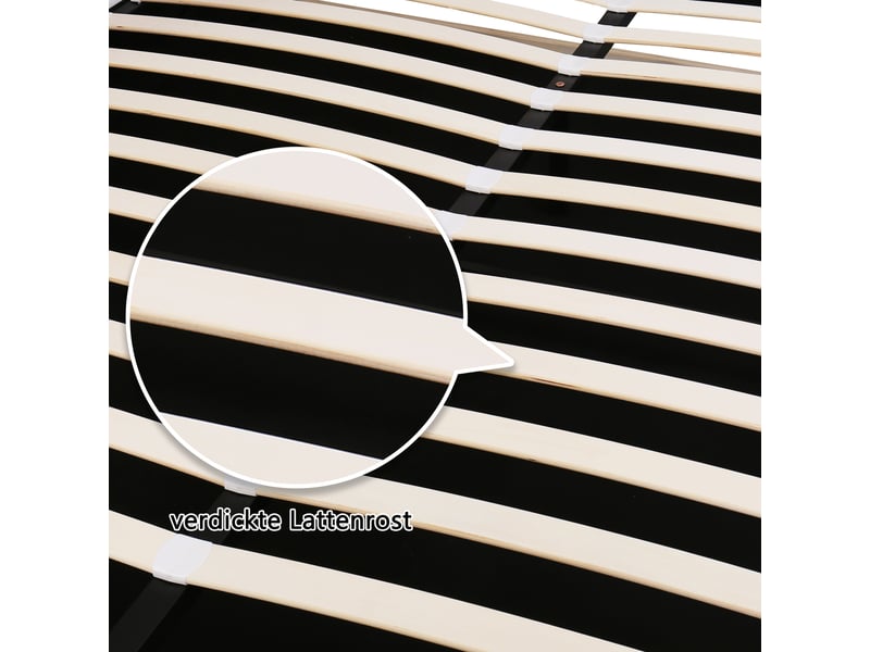 Lit coffre 180x200 blanc, lit capitonné avec éclairage led et sommier à lattes, lit fonctionnel adulte en pu. - Conforama W