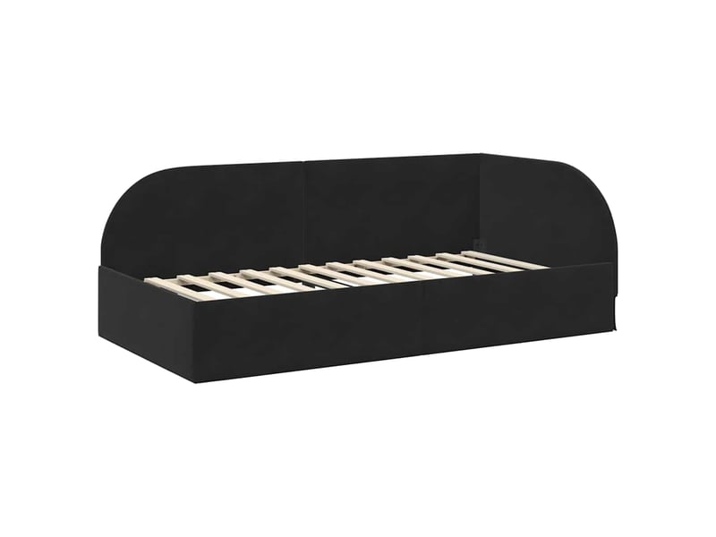  Lit adulte, lit simple, cadre de lit d'angle noir 100cmx200cm velours cf7245  - Conforama D