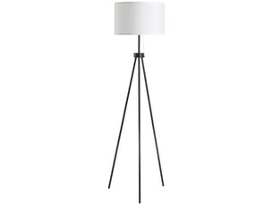Lampadaire avec trépied en métal et abat-jour en tissu, design élégant et classique, ø 37 x 152 cm, pour la maison ou le bureau