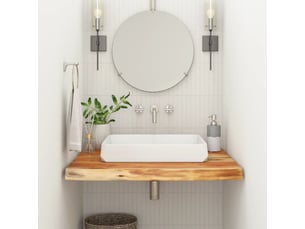 Comptoir de salle de bain, plan de travail 60x60x2,5 cm carré bois massif acacia cf65755