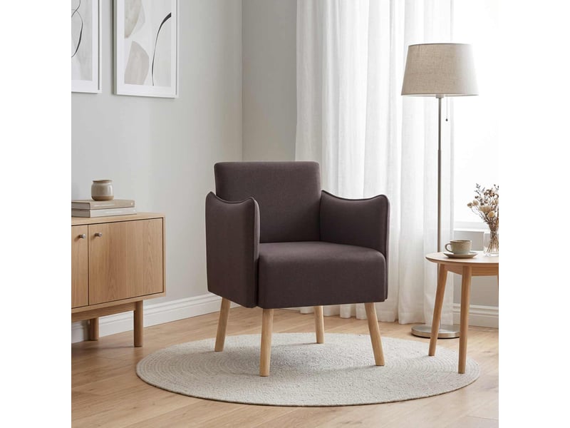 Vidaxl chaise d'appoint marron foncé tissu  - Conforama B