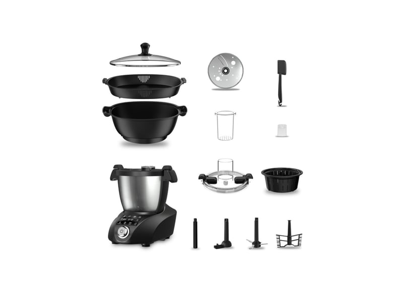  Naturamix - robot cuiseur multifonctions 3.5l 1500w noirinox  minicook - MINICOOK - Conforama E