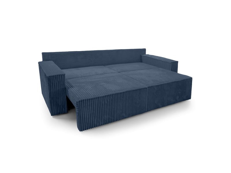 Farah - canapé droit 3 places convertible en velours cotelé épais  - Conforama B