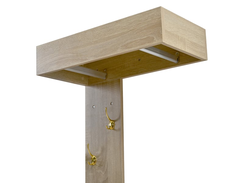  Meuble à chaussures en bois clair bicolore de 130 cm de large, avec 2 tiroirs  - Conforama E
