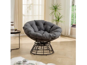 Chaise papasan pivotante 92x67 cm métal gris