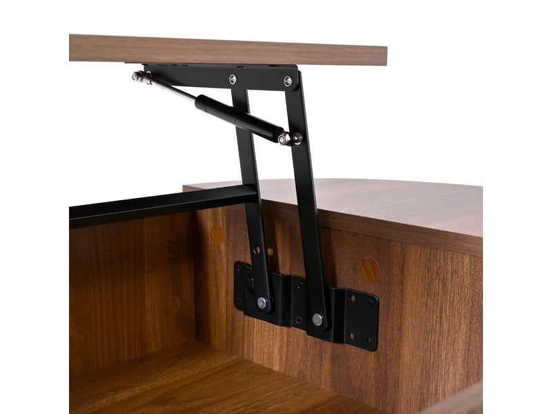 Table basse relevable avec 2 portes coulissantes et étagères pour salon en mdf 100×50×40,5 cm noyer - Conforama D
