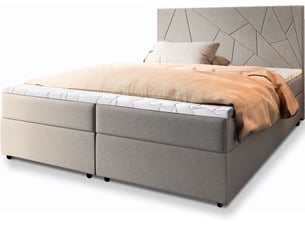 Lit avec rangement 180x200 cm <strong>MASSENO</strong> <strong></strong> coloris beige