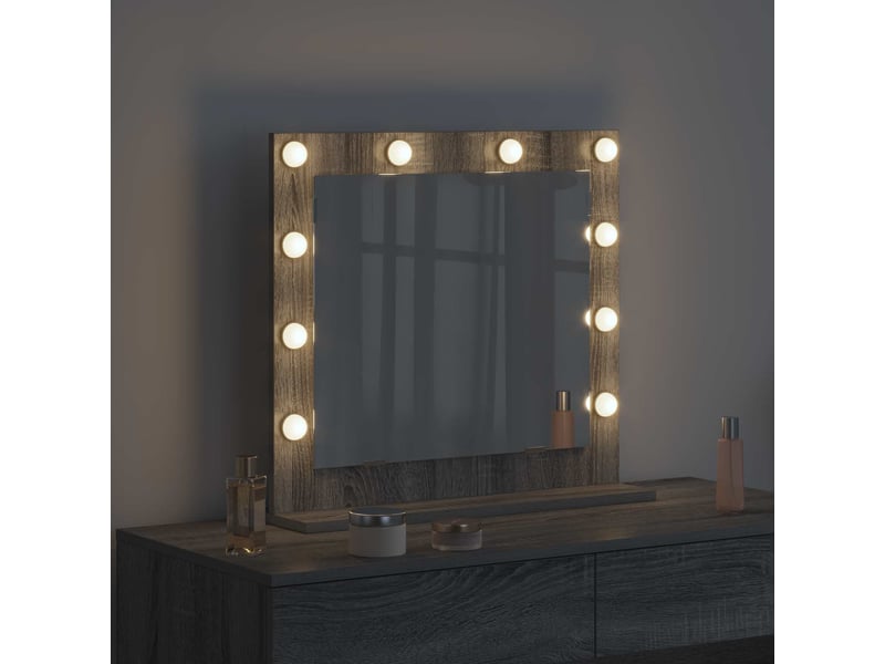 Miroir de vanité, miroir de coiffeuse gris sonoma 60 x 55 x 18 cm rectangulaire cf62783  - Conforama C