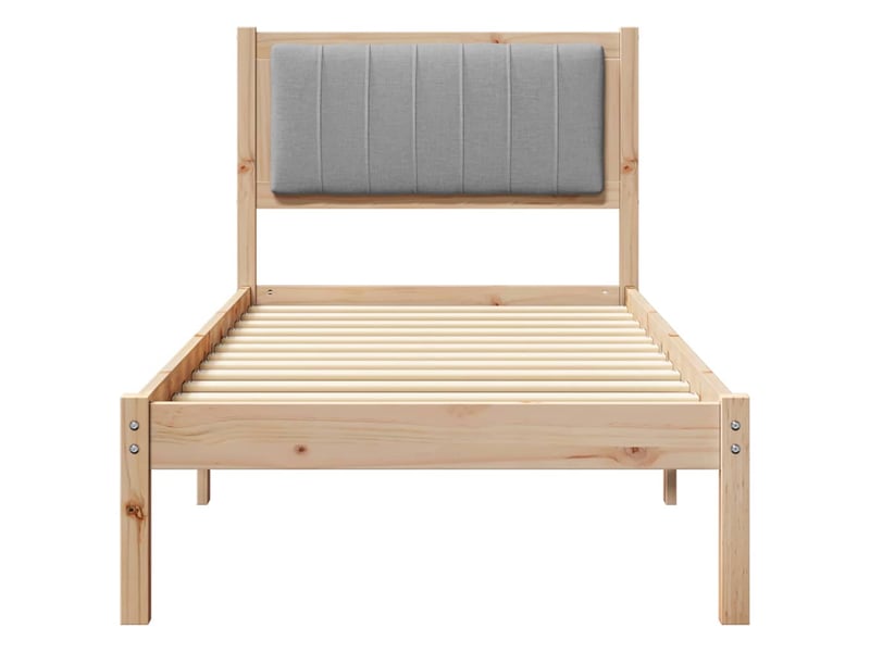  Lit simple- lit adulte -  cadre de lit avec tête de lit rembourrée gris clair 80 x 200 cm  - Conforama D