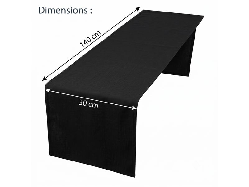  Chemin de table élégant - 30x140 cm - effet lin déperlant et imperméable - gris foncé  - Conforama E