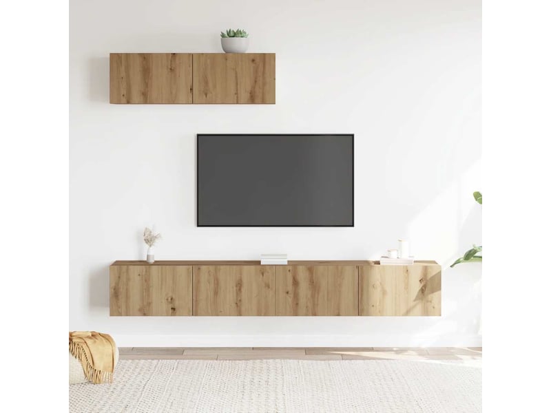  Ensemble de meuble tv - banc tv - meuble de rangement mural 3 pcs chêne artisanal  - Conforama C