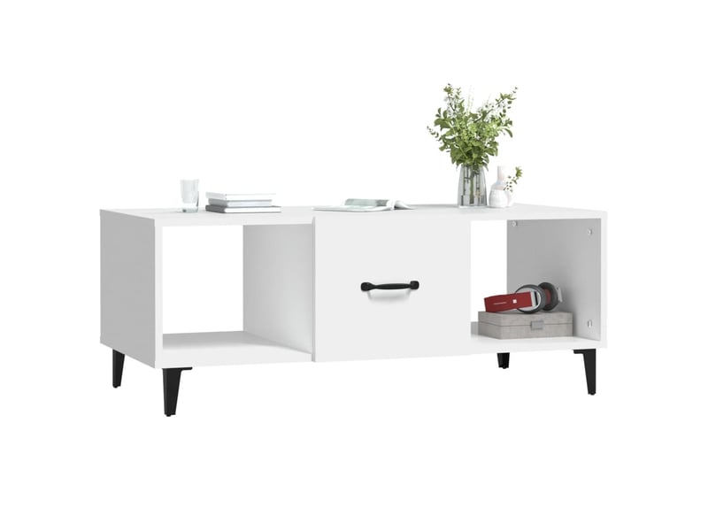  Table basse rectangulaire | table de salon blanc 102x50x40 cm bois d'ingénierie shl6885  - Conforama D