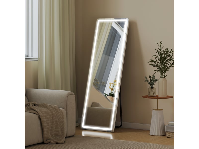  Miroir sur pied led pleine longueur 150 x 50 cm 3 couleurs réglables  - Conforama D