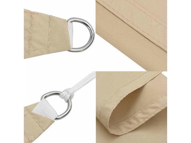  Voile de parasol - voile d'ombrage tissu oxford triangulaire 5x5x5 m beige  - Conforama D