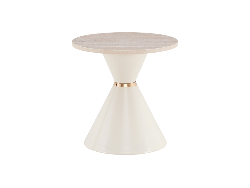 Tables basses imbriquées lot de 2 avec plateau effet pierre et pieds coniques  - Conforama A
