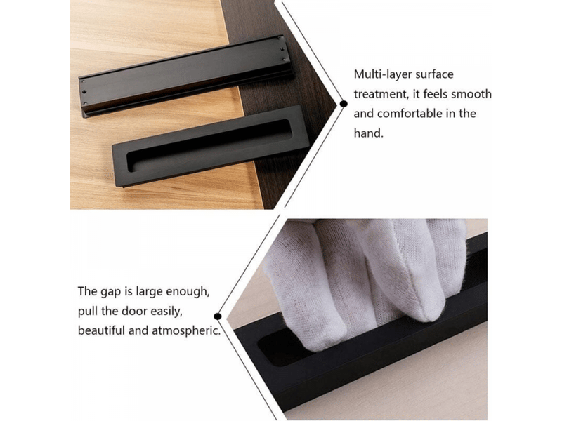  Poignée pour porte coulissante - poignée pour meuble - aluminium - 2 pièces - 160 mm - noir  - Conforama E