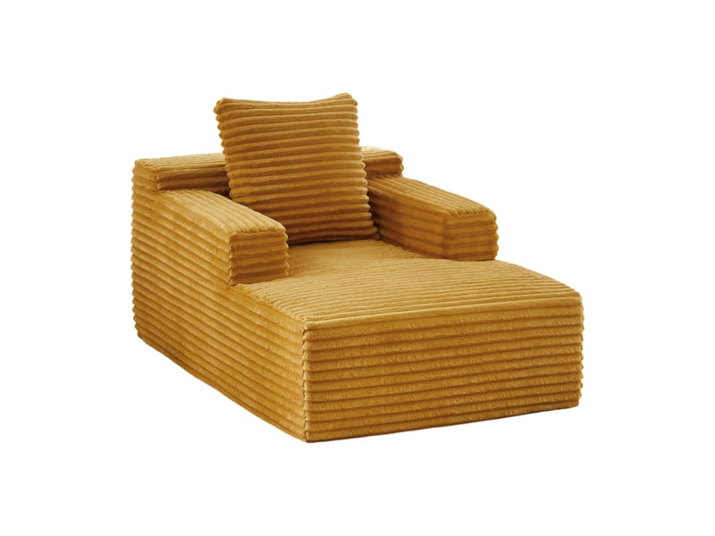  Canapé convertible 1 place en velours côtelé jaune, sans montage, idéal pour salon, bureau et petit espace  - Conforama A