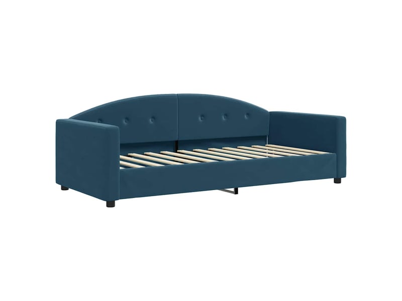  Lit simple- lit adulte -  lit de jour avec gigogne sans matelas bleu 90x200 cm  - Conforama C