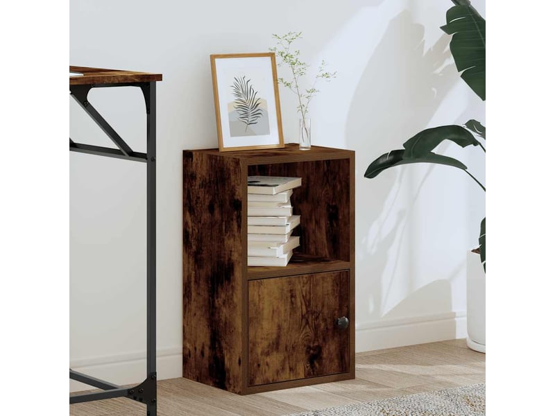 Bibliothèque, étagère de rangement chêne fumé 31x24x52 cm bois d'ingénierie  - Conforama C