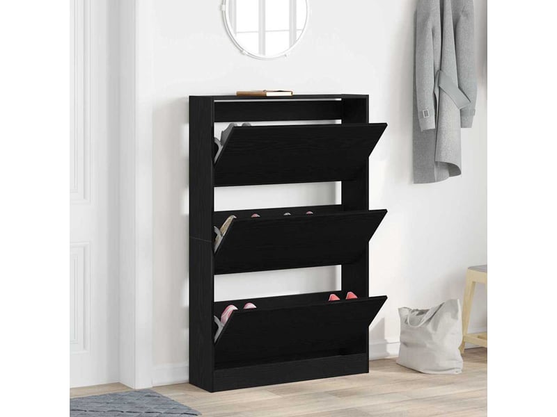  Meuble à chaussure, cabinet à chaussures 80x21x125,5 cm bois d'ingénierie shl593  - Conforama D