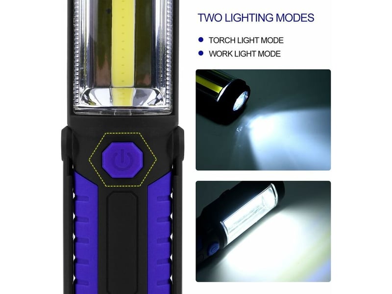  Lampe torche led rechargeable mains-libres[nouvelle version 2022] 3w baladeuse à led cob 2 en 1 lampe de poche pour  - Conforama C