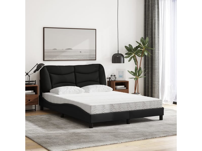  Lit avec matelas hvar noir 120x200 cm tissu  - Conforama C