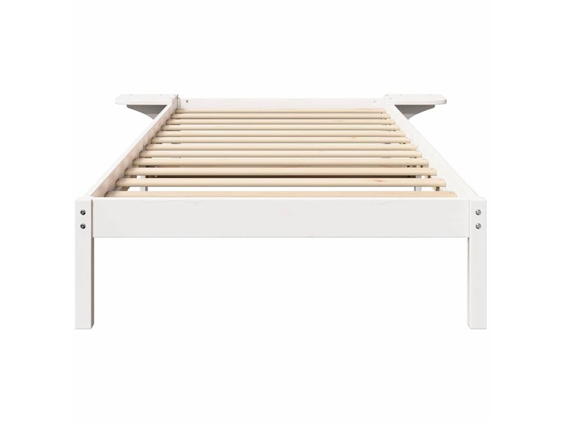 Lit simple- lit adulte - cadre de lit blanc 90 x 190 cm pin massif - Conforama D