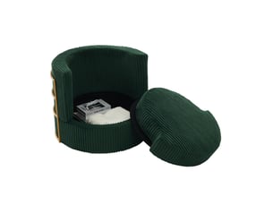 Fauteuil fixe pivotant <strong>HAVRYA</strong> <strong></strong> Velours côtelé vert vendu Par paire