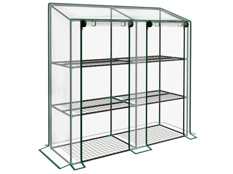  Mini-serre 143x46x151 cm 3 niveaux 6 grilles métal transparent  - Conforama A