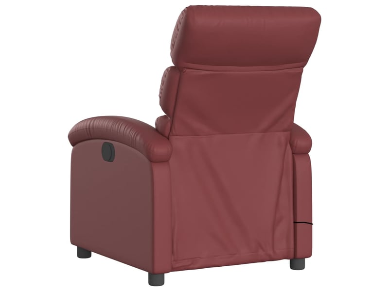  Fauteuil de relaxation tv fonction massage inclinable 6 points de massage en pvc rouge bordeaux dec027080  - Conforama E
