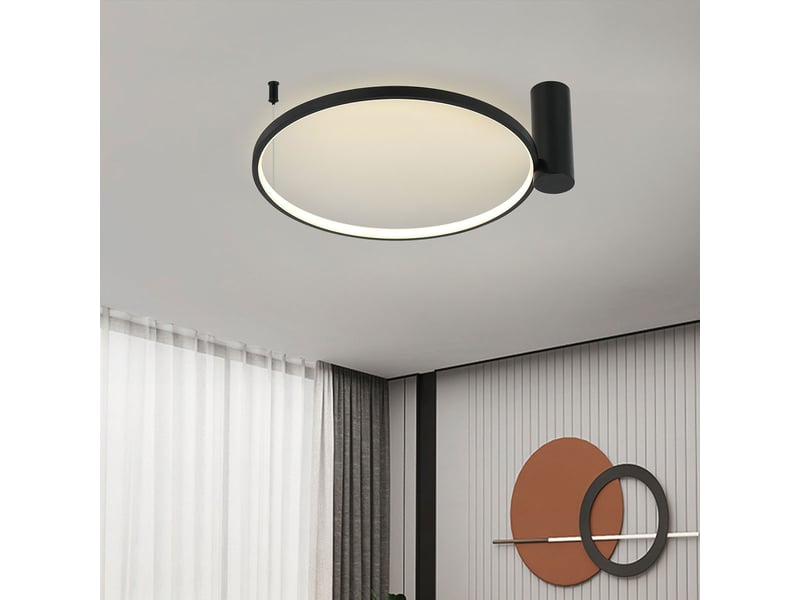 Plafonnier light prestige ring noir led cct 3000, 4000, 6000 (réglable) 1 pc.  - Conforama D