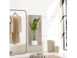Miroir rectangulaire à fixer coloris doré <strong>DESMIU</strong> <strong></strong> - 110 cm x 50 cm