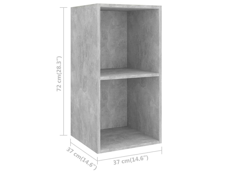  Lot de 4 meuble tv mural, meuble tv suspendu gris béton bois d'ingénierie shl22378  - Conforama E