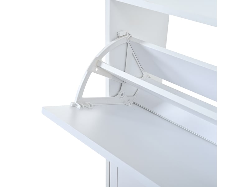  Lot de 2 meubles à chaussures 140 x 25 x 120 cm blanc mdf, 6 portes abattantes et 12 compartiments  - Conforama E