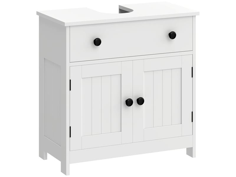  Meuble sous-vasque 2 portes et 1 tiroir en mdf blanc 60x30x60 cm  - Conforama A