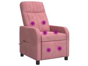 Fauteuil relax manuel VIDAXL Velours rose